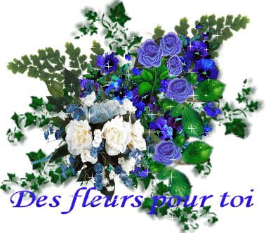 Gif des fleurs pour toi avec fleurs bleu